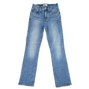 Madewell Mid Rise Kick Out Crop Jeans 25T Blue Denim Oneida Wash NP470